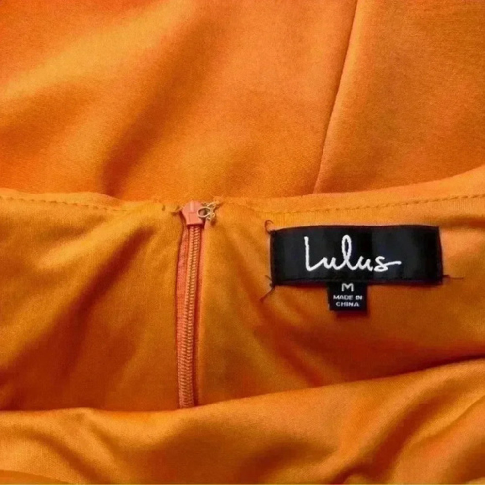 Lulus Confidence Boost Orange Off-the-Shoulder Bodycon Midi Dress - Picture 2 of 6